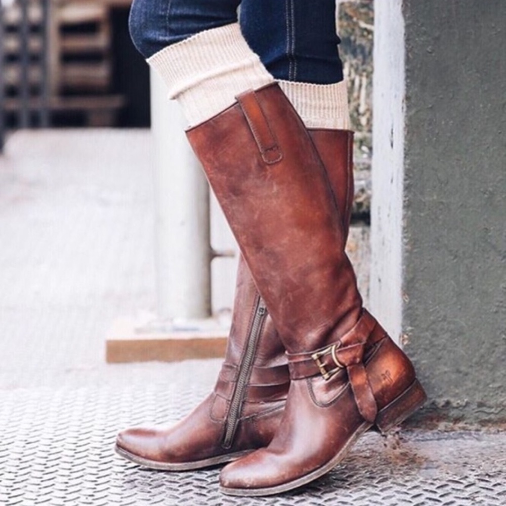 Frye Melissa knotted redwood riding boots 7 - 7.5